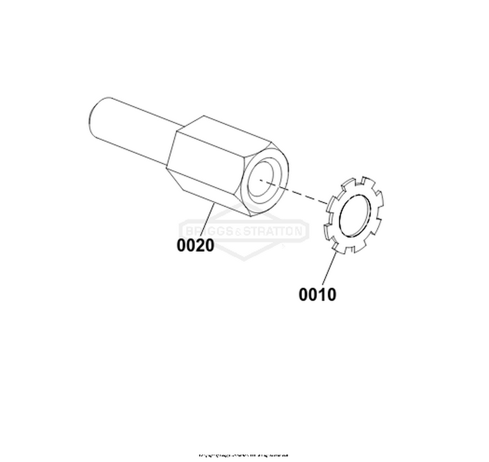 Engine Group - Starter Adapter Diagram and Parts List for 080018-02  Briggs and Stratton Generator